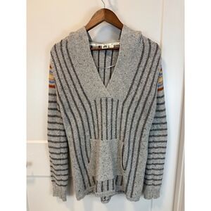 Roxy Hooded‎ Striped Surf Poncho Sweater Size Medium Beach Vacation